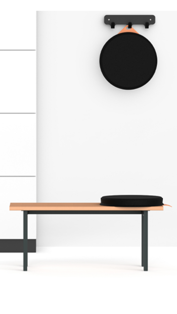 banco comodo de madera y acero con zapatero ideal para vestuarios