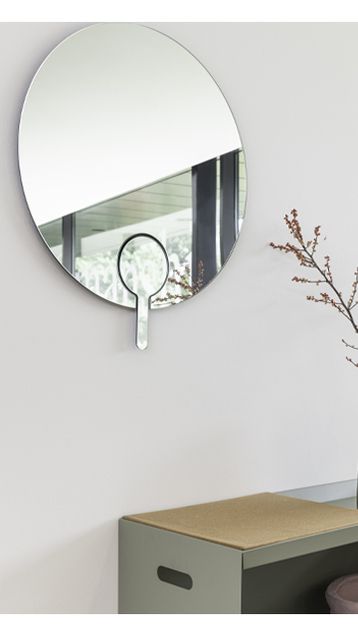 espejo de pared redondo con espejo de mano imantado