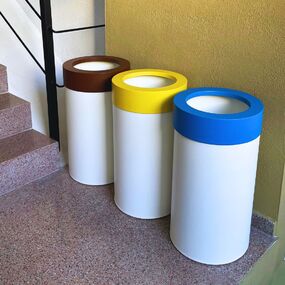 papelera simple reciclaje cilíndrica mina unnom