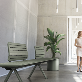 post-consumer recycled plastic artdeco bench