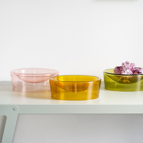 bol de vidrio decoración frutero