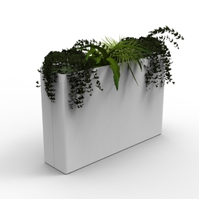 jardinera con plantas artificiales