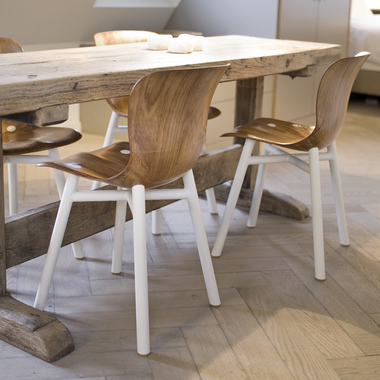 wendela silla madera con patas de aluminio comedor oficina hotel unnom functionals