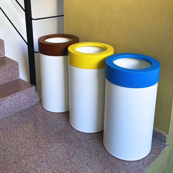 papelera simple reciclaje cilíndrica mina unnom