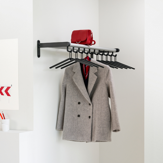 perchero de pared aluminio con estanteria